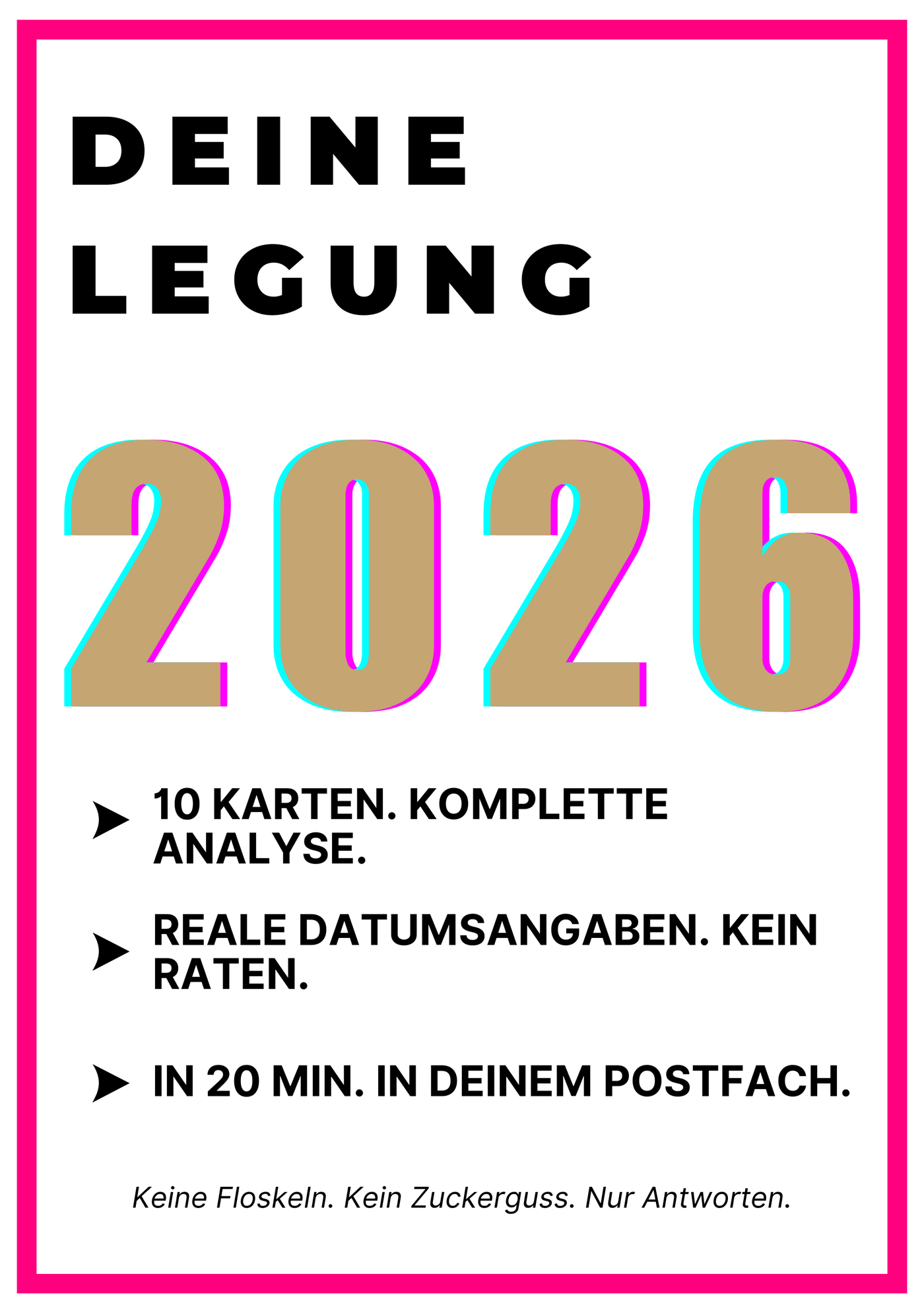 Tarot Jahreslegung 2026 schriftlich - detailliert und präzise